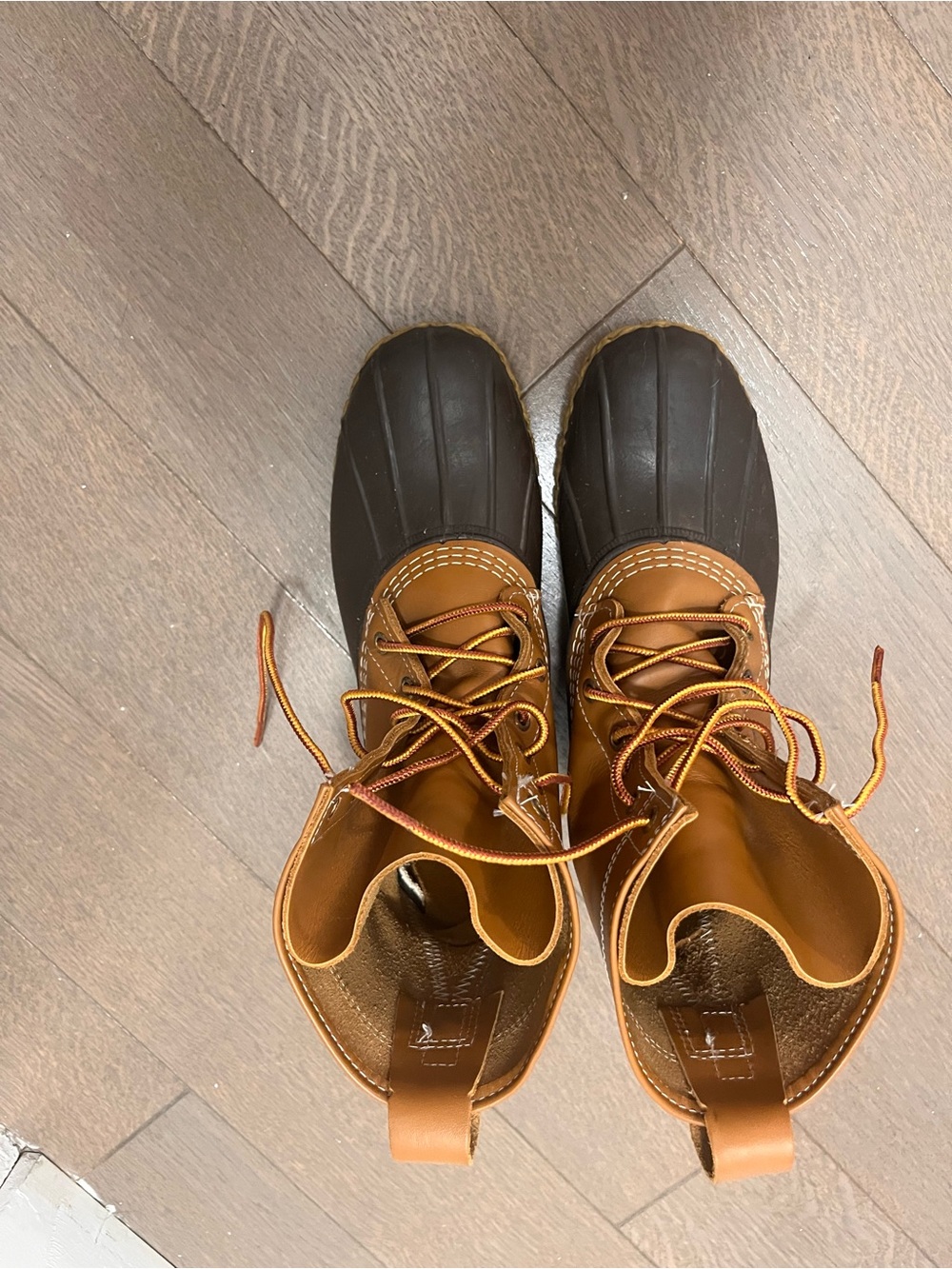 LL Bean Women’s Brown Leather Duck Boots - Classic Waterproof Style